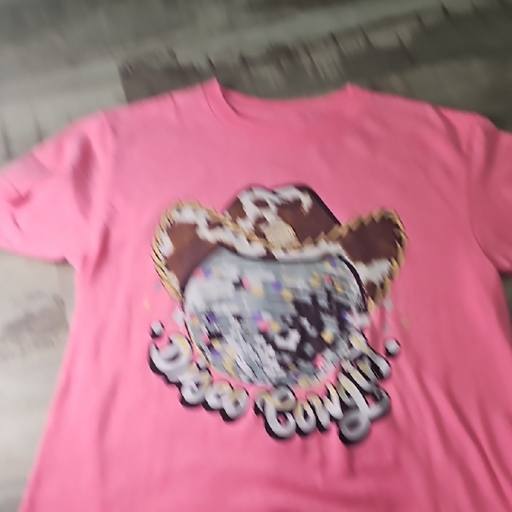 Kids Pink Disco Cowgirl Short Sleeve Tee